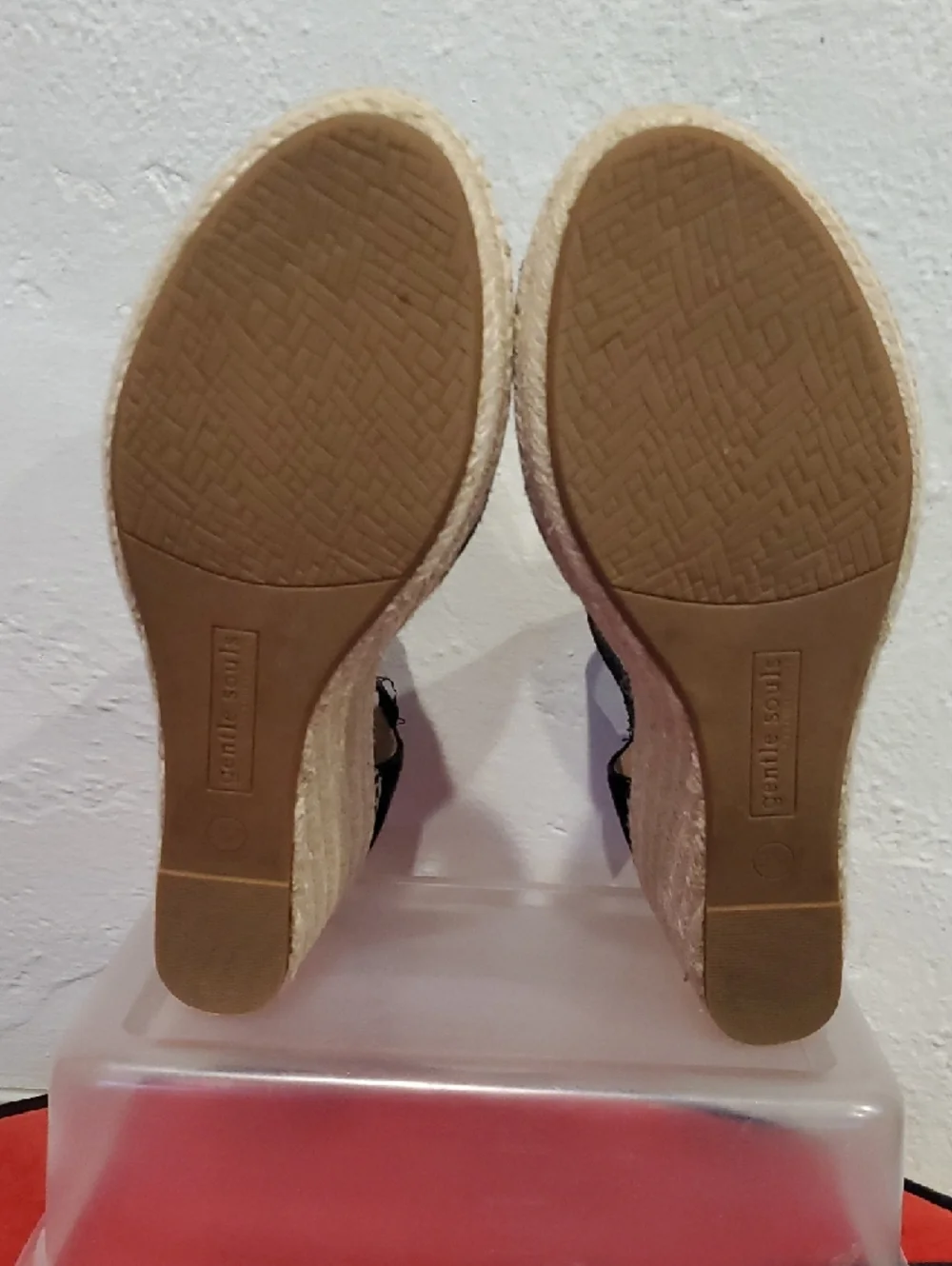 Gentle Souls Colleen Cross Elastic Suede Wedge Espadrille Sandals